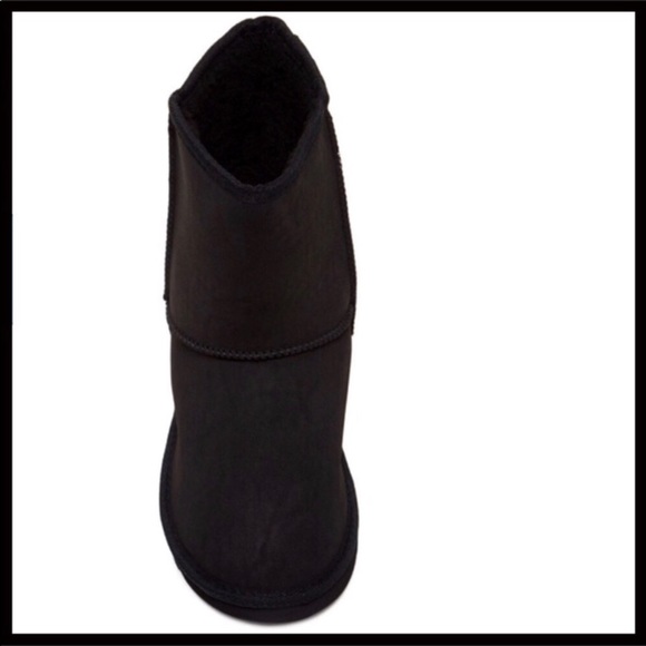 BLACK FAUX SUEDE BOOTIES COZY LINED BOOTS A3C - Picture 6 of 8